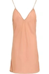 SKIN SKIN WOMAN SILK-CHIFFON CHEMISE LIGHT BROWN,3074457345619806706