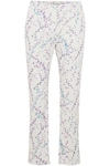 MAX MARA MAX MARA WOMAN BADESS FLORAL-PRINT STRETCH-COTTON TWILL STRAIGHT-LEG PANTS WHITE,3074457345619742444