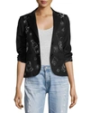 LIBERTINE PARTY SKULLS GABARDINE BLAZER, BLACK,PROD145380006