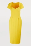 Stella Mccartney Amal Stretch Cady Cap Sleeve Dress In 7150 - Golden Glow