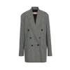 BURBERRY PRINCE OF WALES CHECK WOOL OVERSIZED JACKET