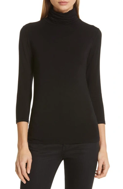 L Agence Aja Stretch-jersey Turtleneck Top In Black