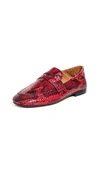 Isabel Marant Fezzy Snakeskin-effect Leather Penny Loafers In Red
