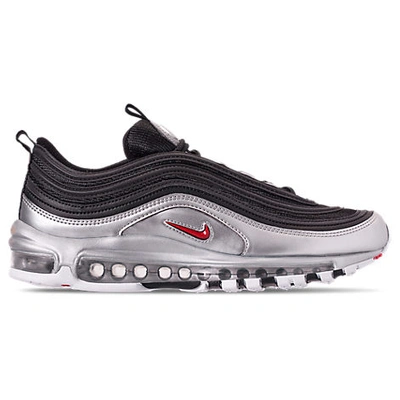 Nike Air Max 97 Qs Faux Leather And Mesh Sneakers - Black In Grey / Black