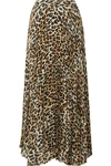 ALICE AND OLIVIA KATZ PLEATED METALLIC LEOPARD-PRINT SILK-BLEND GAUZE MAXI SKIRT