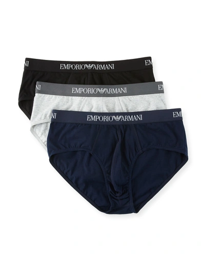 Emporio Armani Men's 3-pack Cotton Boxer Briefs In Grey/black/navy