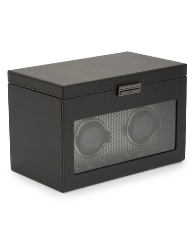 Wolf Axis Double Watch Winder & Case - Black In Powder Coat
