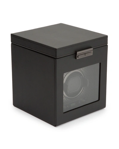 Wolf Axis Single Watch Winder & Case - Black In Powder Coat