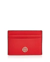 Tory Burch Robinson Leather Card Case - Red In Brilliant Red