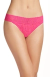 Hanky Panky Signature Original Stretch-lace Thong In Flamboyant Pink