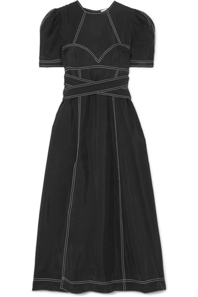 Alice Mccall Hachi Brushed-twill Midi Dress In Black