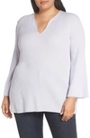 LAFAYETTE 148 RIB CASHMERE TUNIC SWEATER,WWV40R-KC04