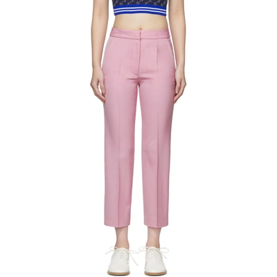 Stella Mccartney Slit Hem Tailored Wool Trousers In Pink