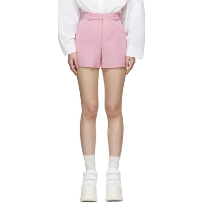 Stella Mccartney High-rise Wool-twill Shorts In Pink