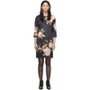 ERDEM ERDEM BLACK AND PINK SILK SATIN EMMA DRESS