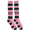 CHARLES JEFFREY LOVERBOY PINK & GREEN LOVERBOY SOCKS