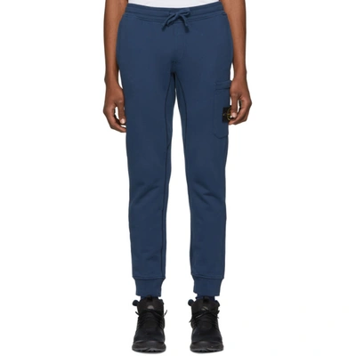 Stone Island Blue Panelled Lounge Trousers In V0028 Bleum