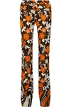 PRADA FLORAL-PRINT CREPE STRAIGHT-LEG trousers