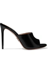 PRADA 105 GLOSSED-LEATHER MULES