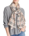 BURBERRY VINTAGE METALLIC CHECK GAUZE SCARF,8004544