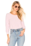 CHASER CHASER CROPPED REVERSE PANEL PULLOVER IN BLUSH.,CSER-WK98