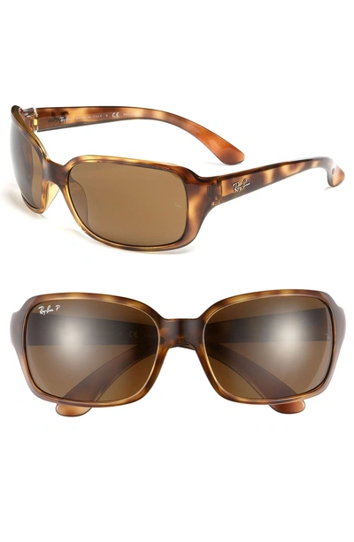 Ray Ban 'big Glamour' 60mm Polarized Sunglasses - Tortoise In Polarized Brown Classic B-15