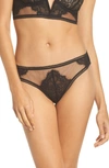 Thistle & Spire Thistle And Spire Eyelash Lace Mirage Thong In Black