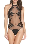 Thistle & Spire Valentines Day Cornelia Thong Bodysuit In Black