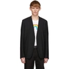Maison Margiela Collarless Fitted Blazer In 900 Black