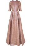 REEM ACRA REEM ACRA WOMAN METALLIC JACQUARD GOWN LAVENDER,3074457345619846926