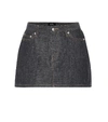 Apc Indigo Mini Denim Skirt In Blue