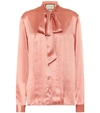 GUCCI SILK-SATIN BLOUSE,P00364627