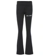 PALM ANGELS FLARED JERSEY TRACKPANTS,P00368293