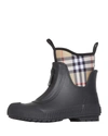 Burberry Flinton Check Waterproof Rain Boot In Black