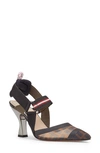 Fendi Colibri 85mm Ff Mesh Slingback High-heel Pumps In Brown