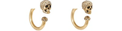 Alexander Mcqueen Skull Crystal Embellished Circle Earrings In 7315-0468-mix