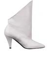Givenchy Show Leather Folded Cone-heel Ankle Boots In White