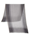 BRUNELLO CUCINELLI Check Linen & Silk Scarf