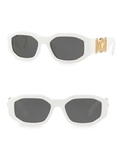 Versace Ve4425u White Sunglasses In Dark Grey