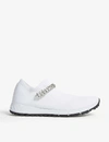 Jimmy Choo Verona Crystal Embellished Knit Sneaker In White/crystal