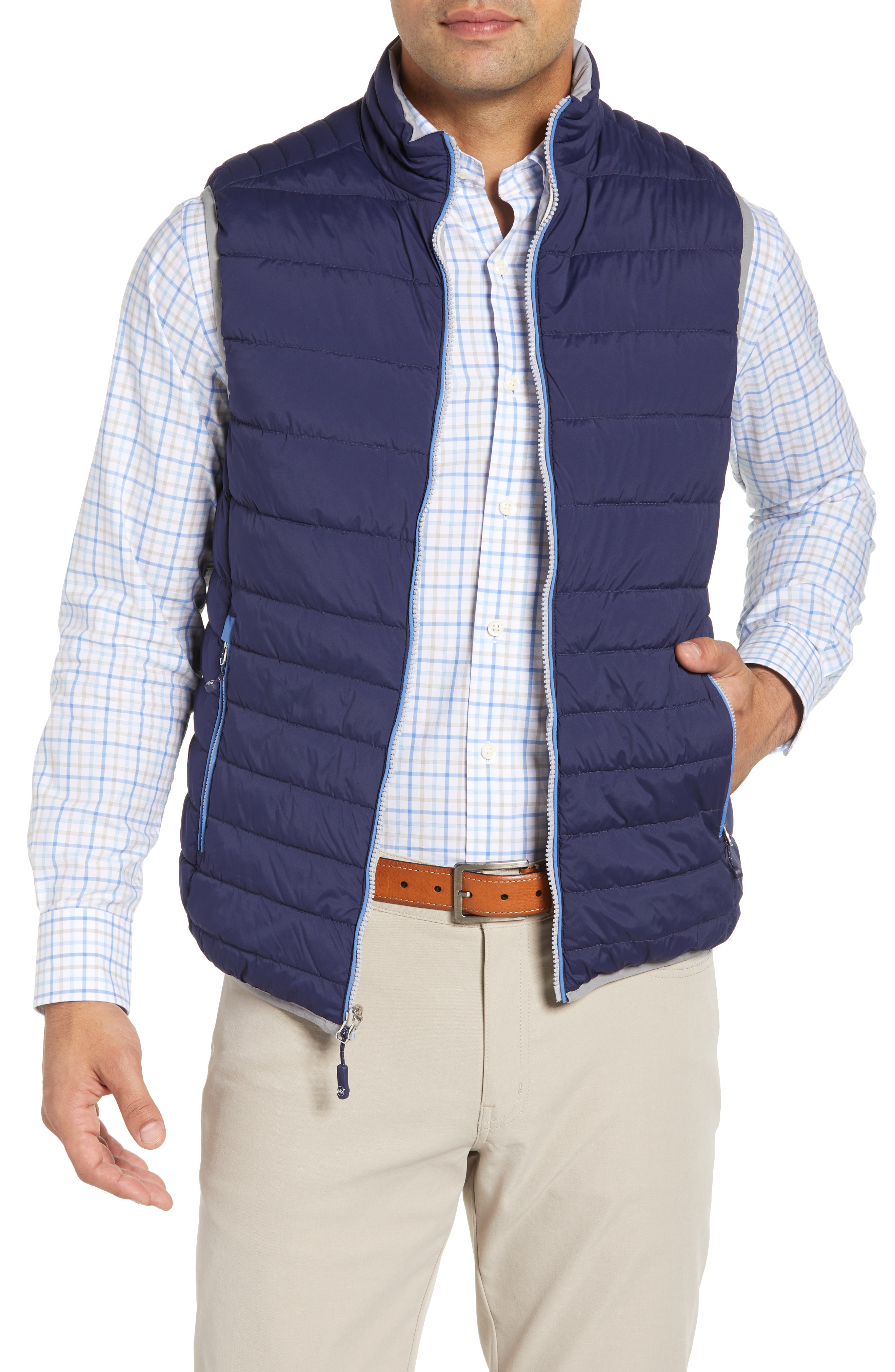 Peter Millar Crown Elite Reversible Vest In Navy/gale Grey | ModeSens