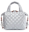 Mz Wallace Micro Sutton Bag - Metallic In Tin Metallic