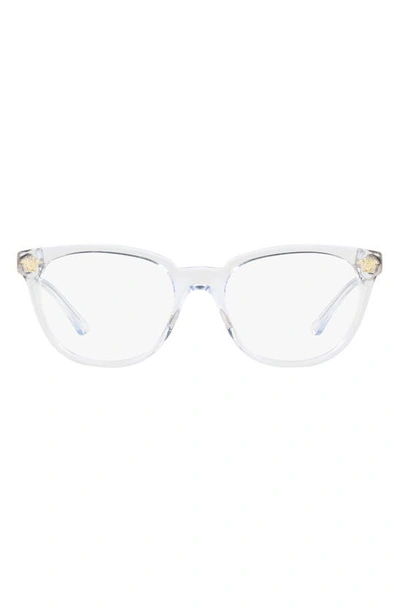 Versace 54mm Transparent Optical Glasses In Transparent Grey