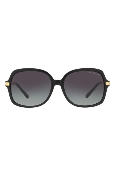 Michael Kors 57mm Gradient Square Sunglasses In Black