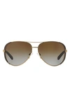 Michael Kors Collection 59mm Polarized Aviator Sunglasses In Brown Gradient Polarized
