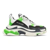BALENCIAGA White & Green Triple S Sneakers