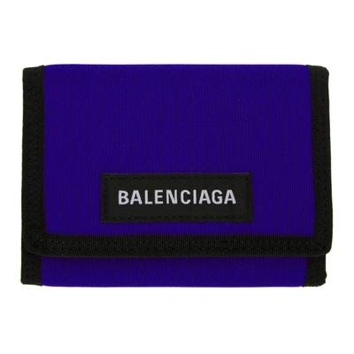 Balenciaga Blue And Black Explorer Wallet
