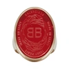 BALENCIAGA Red & Gold Oval Chevaliere Ring