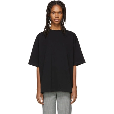 Balenciaga Oversized Embroidered Cotton-jersey T-shirt In Black