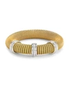 ALOR Kai 18K White Gold & Yellow-Tone Stainless Steel Diamond Coiled Bangle Bracelet